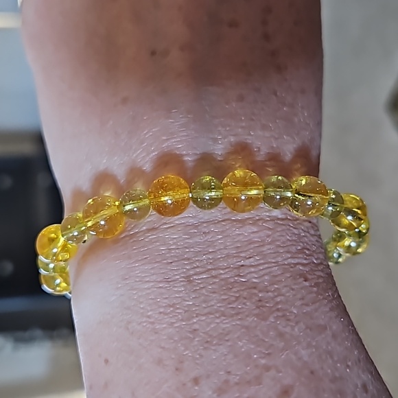 Citrine & peridot beaded stretch bracelet - Picture 1 of 4